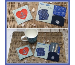 Stickserie ITH Mug Rugs - Maritim 2